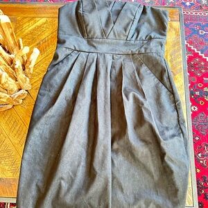 Elegant Black/grayish Strapless Dress